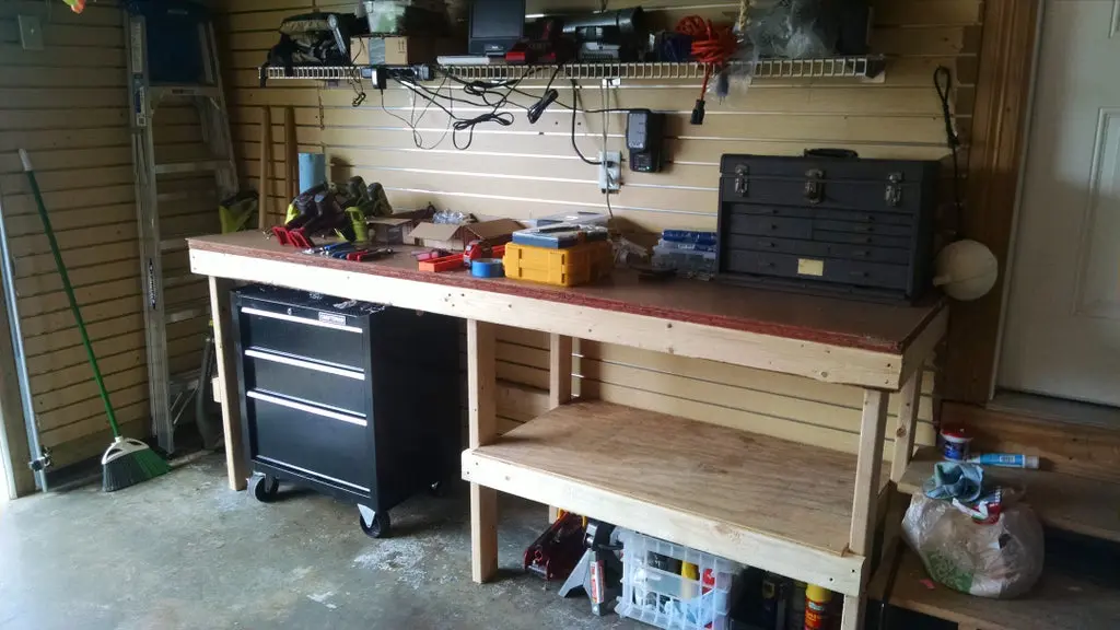 21 Garage Workbench Plans To Make Your, Diy Workbench For Small Garage