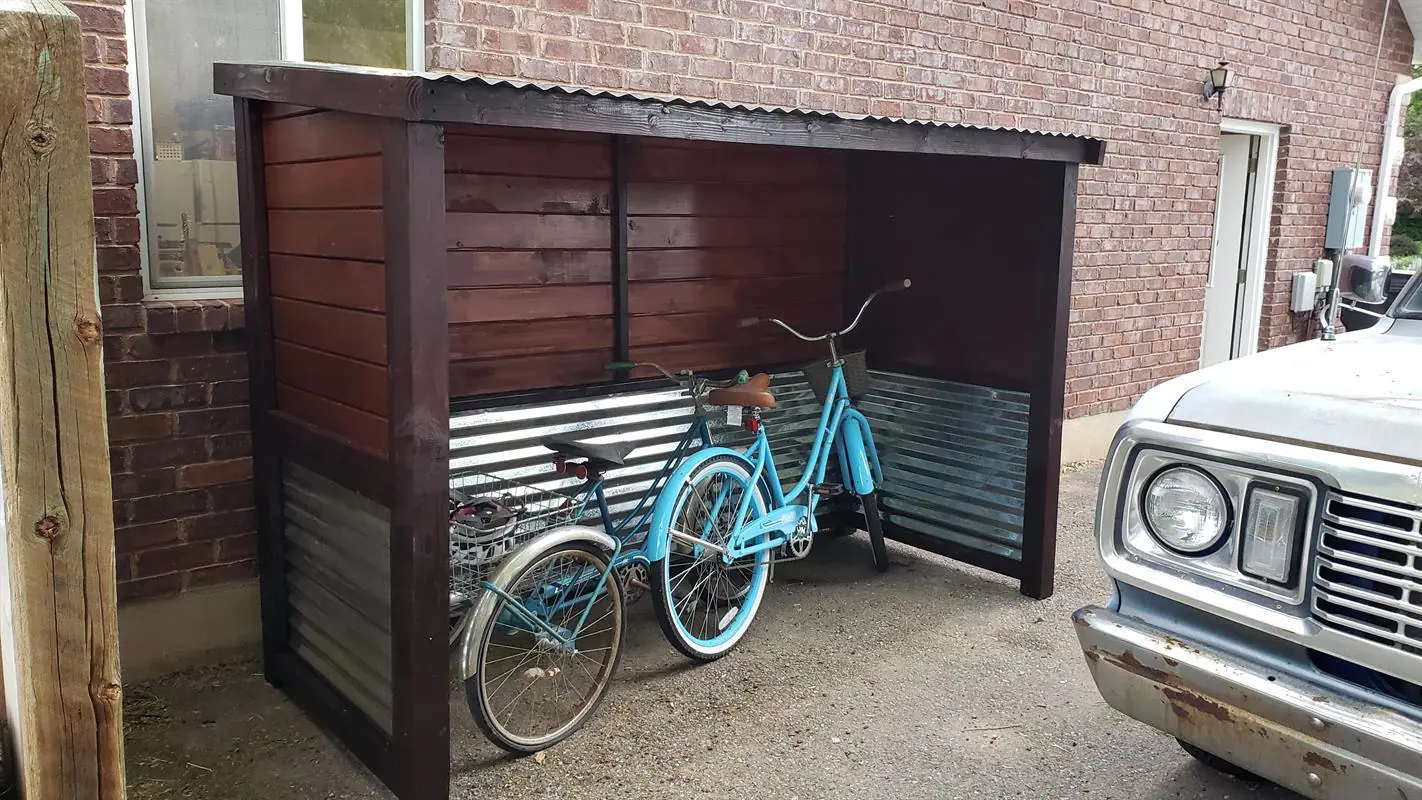 Diy bike best sale shed storage